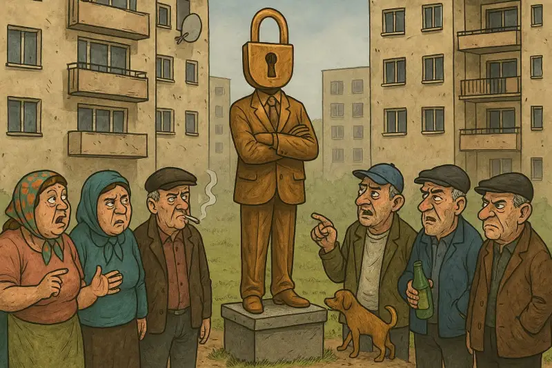 A apărut o statuie în fața blocului A apărut o statuie în fața blocului